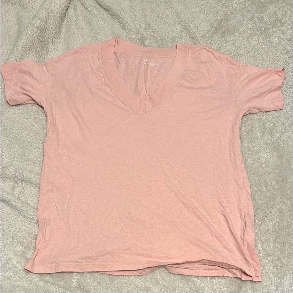Oversized Pink V-Neck Women's Top Aerie